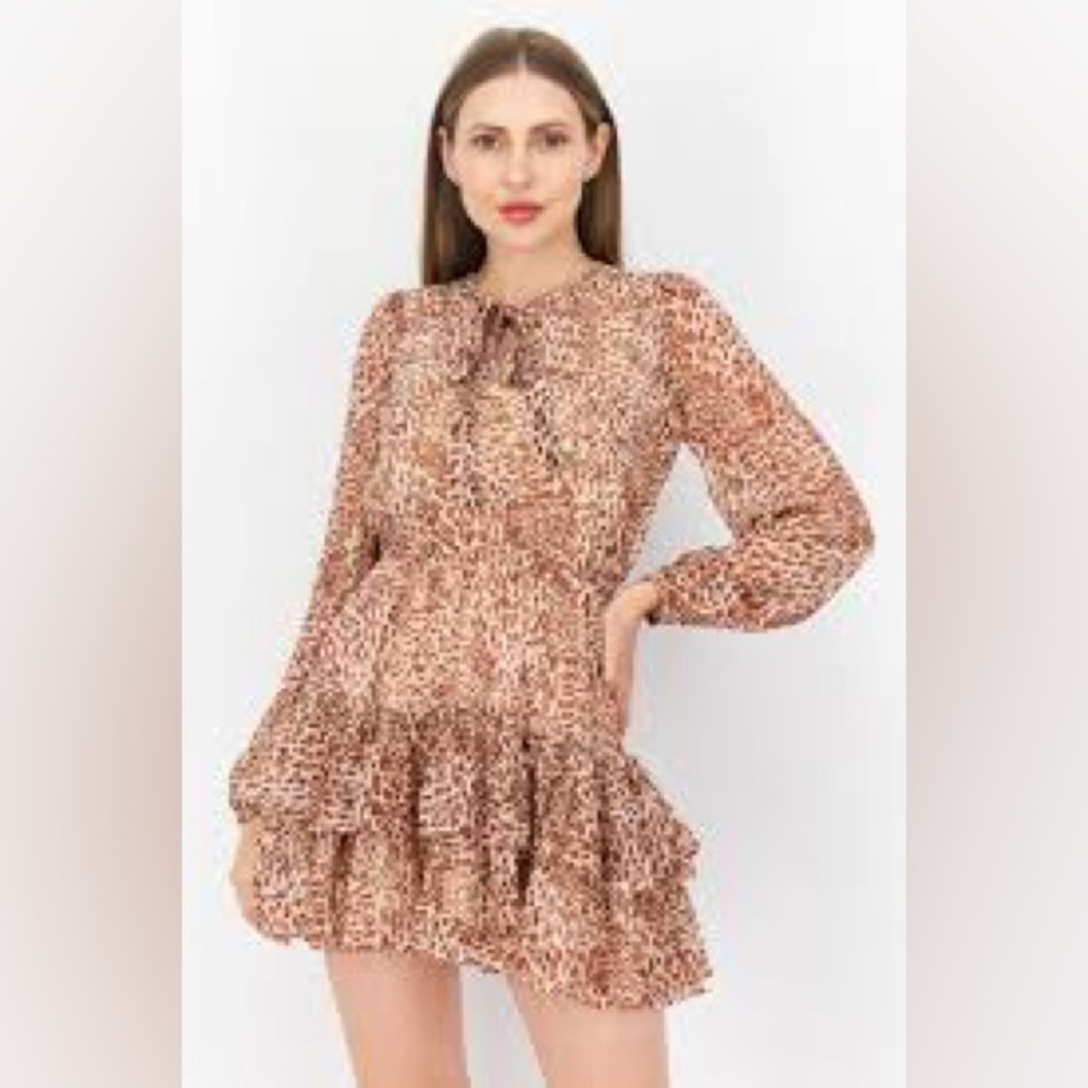 Jessica‎ Simpson Long Sleeve Animal Print Dress